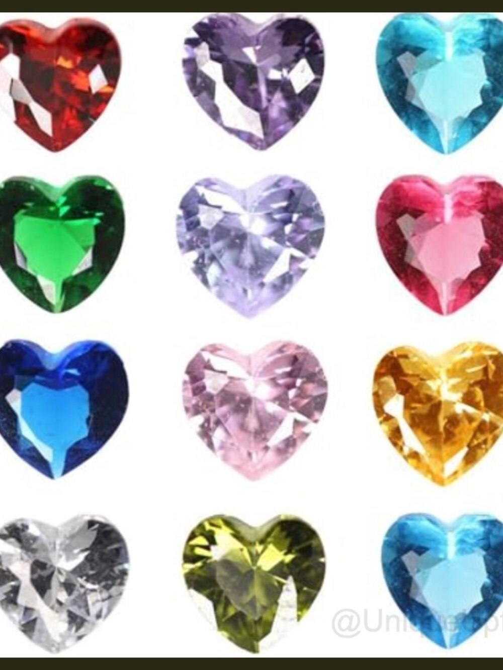Cubic Zirconia Birthstone Floating Charms for Memory Lockets Heart
